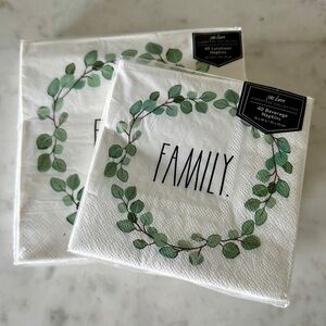 Rae Dunn Napkin Set “Family” motif brand new in packaging
